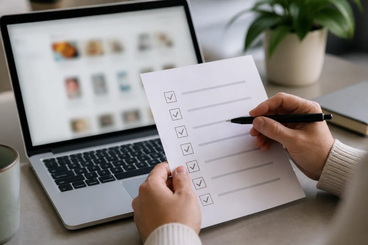 Reviewing privacy and safety settings before publishing a profile