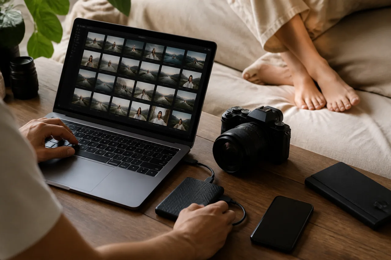 Creator preserving original photos and account evidence