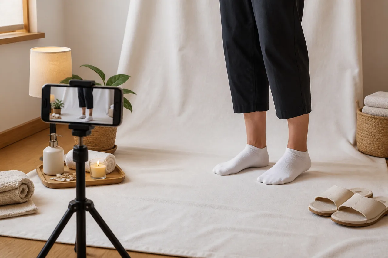 Configuración sencilla y económica para crear lotes de fotos de pies